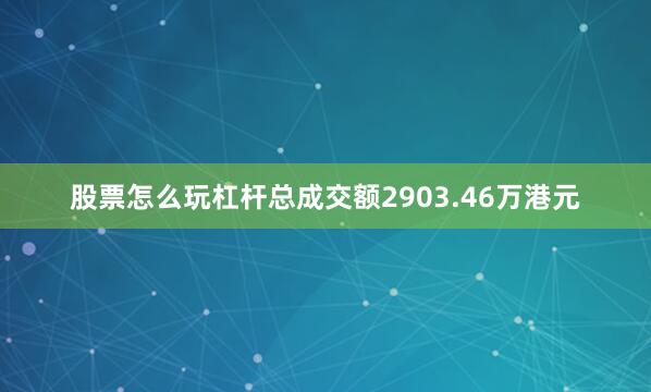股票怎么玩杠杆总成交额2903.46万港元